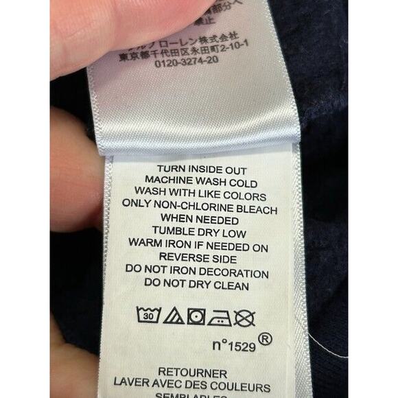 Polo Ralph Lauren Polo Bear Football Fleece Hoodie Long Sleeves Pullover Blue XL - Picture 8 of 9